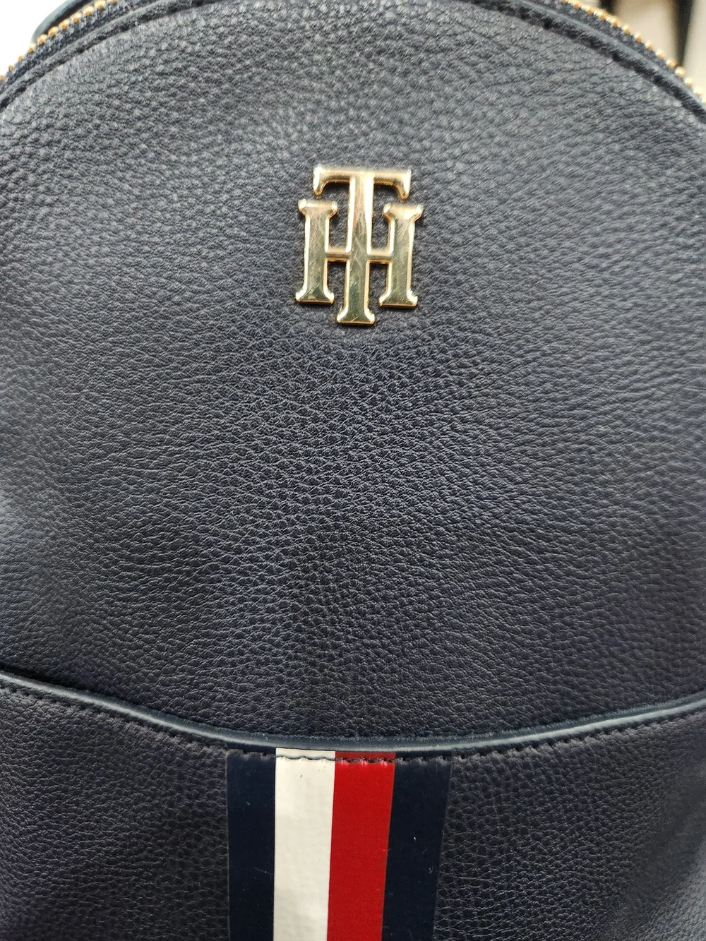 Tommy Hilfiger Dark Blue Pebbled Leather Mini Backpack